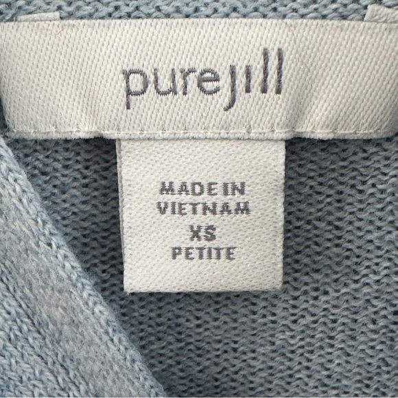 Pure Jill Cotton Cashmere Gray Hoodie Petite XS - Picture 4 of 6